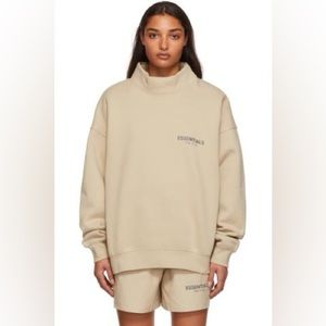 Essentials Beige Mock Neck Sweatshirt
SKU: 212161F09802203